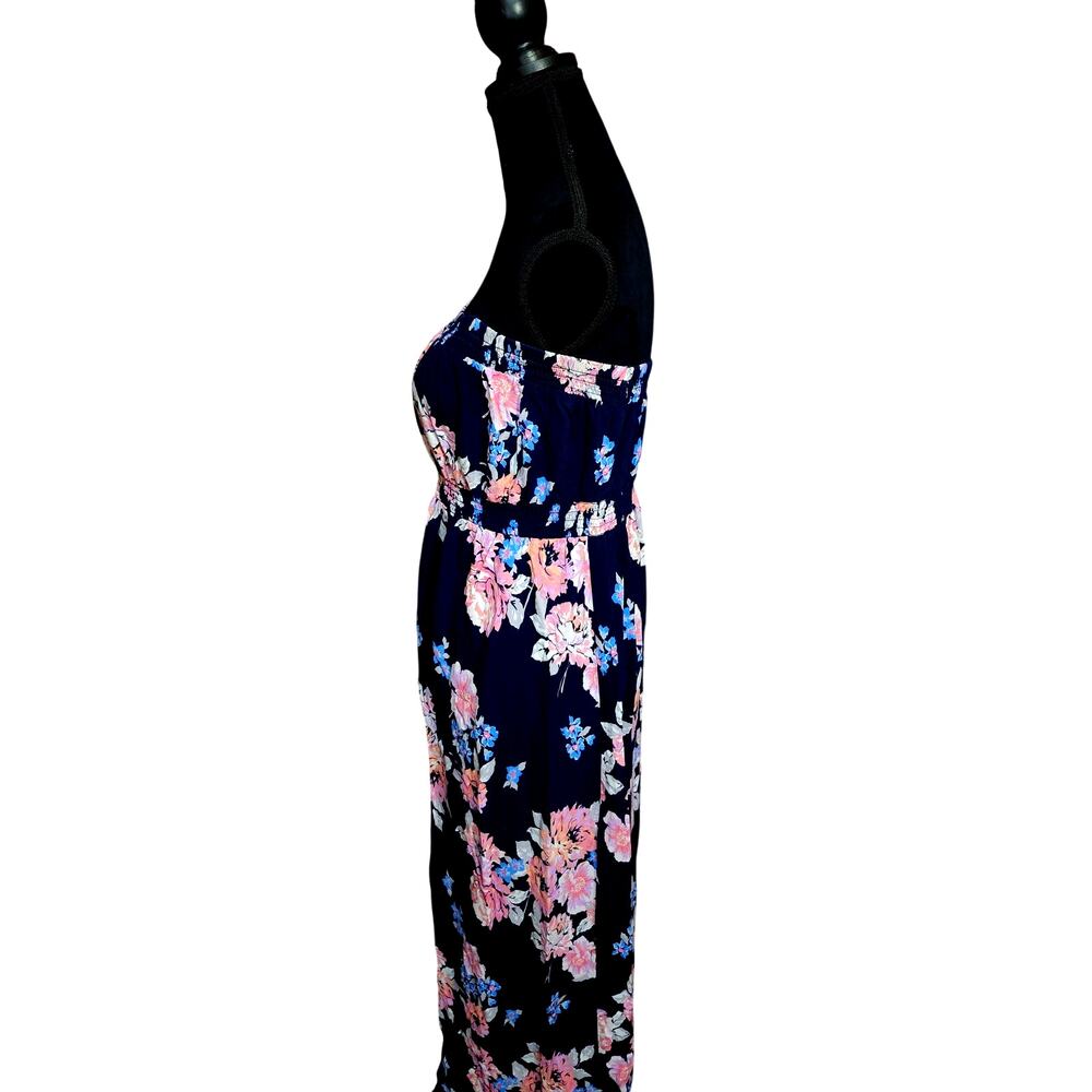 Old Navy Maternity Tube Maxi Dress Size XL Floral Smocked Boho Cottage Tropical - Picture 5 of 9